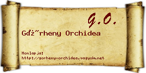 Görheny Orchidea névjegykártya